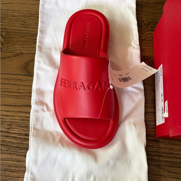 Salvatore Ferragamo Red Slide Sandal